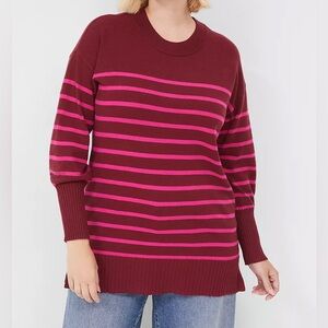 NWT Lane Bryant striped crew neck sweater, size 18/20